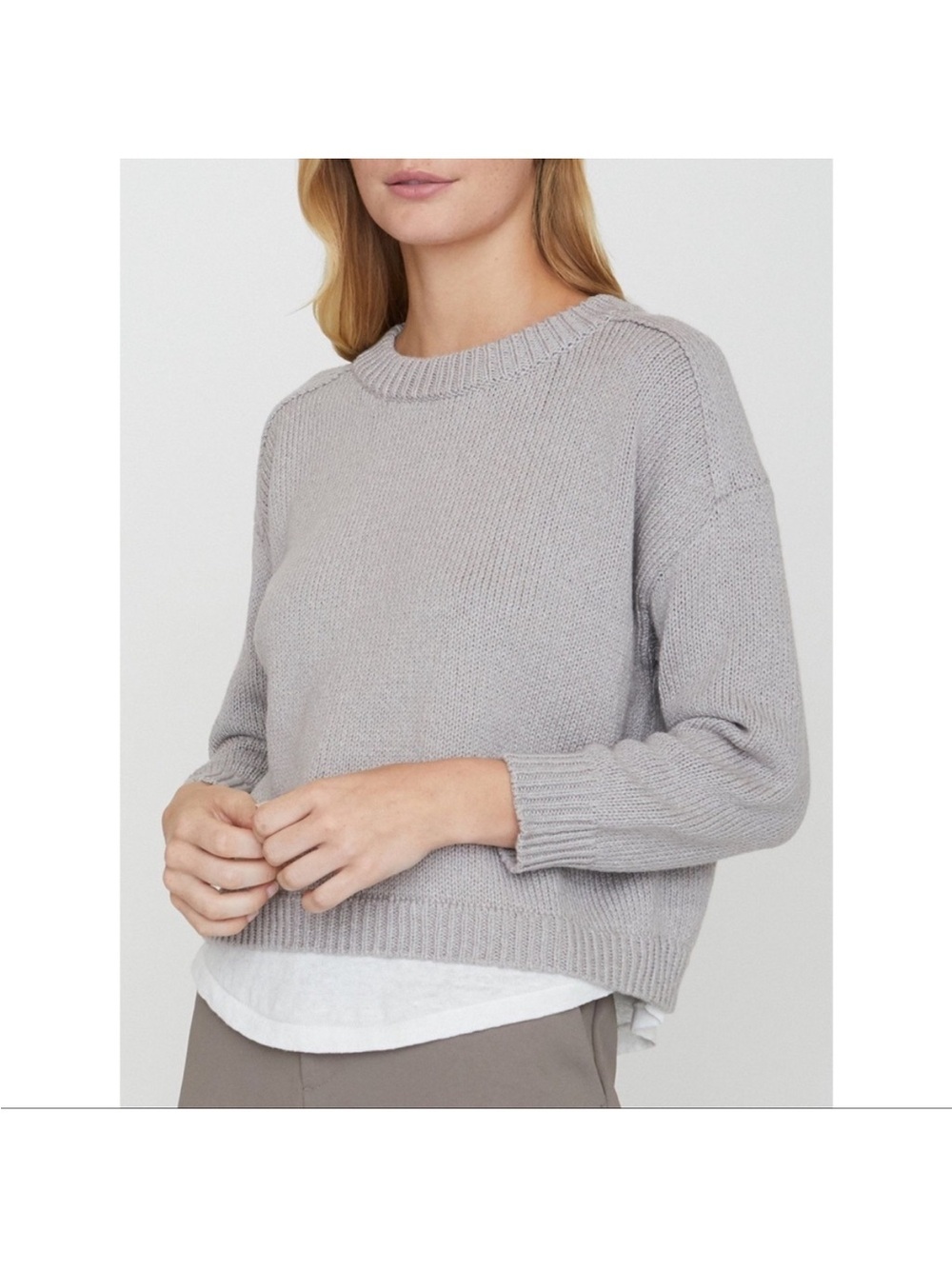 Brochu Walker Looker Sweater Size Small Grey Corbin Relaxed Crewneck Layer Boxy